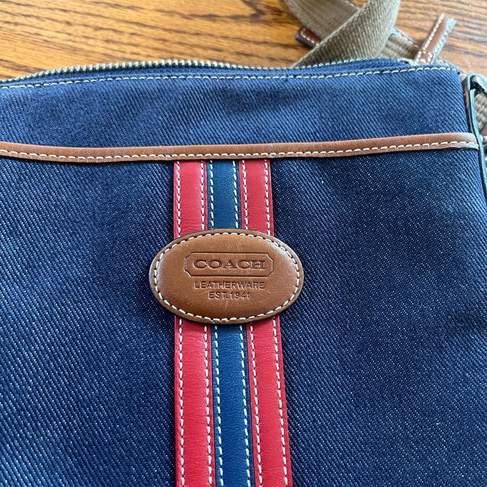Coach crossbody denim purse
